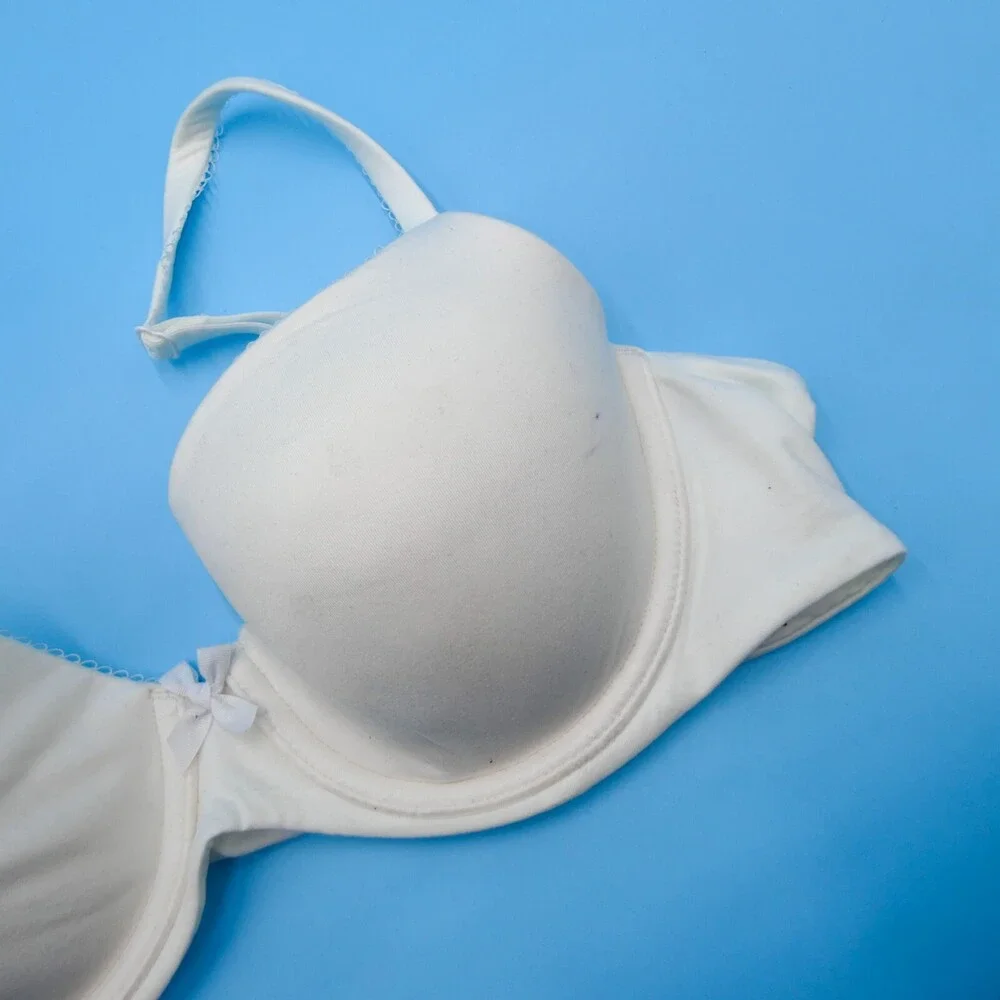 Victorias Secret 34C TShirt Lightly Lined Demi Bra‎ White Bow Underwired New